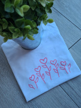 Load image into Gallery viewer, Love heart flowers Adults Tee