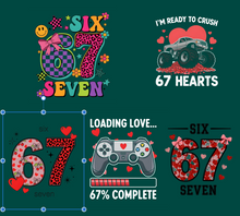 Load image into Gallery viewer, 6 7 Valentines Adults and childs tee
