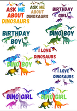 Load image into Gallery viewer, Dinosaurs Adults and Childs Tee
