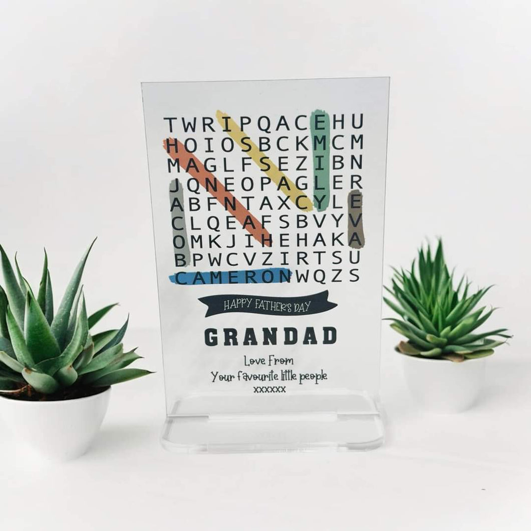 Personalised A6 wordsearch