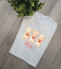 Load image into Gallery viewer, 3 Bears Valentines Adults and childs tee
