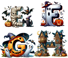 Load image into Gallery viewer, Halloween Initital Adults and Childs Tee

