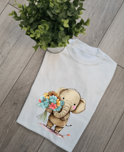 Load image into Gallery viewer, Elephant and flowers Adults and Childs Tee
