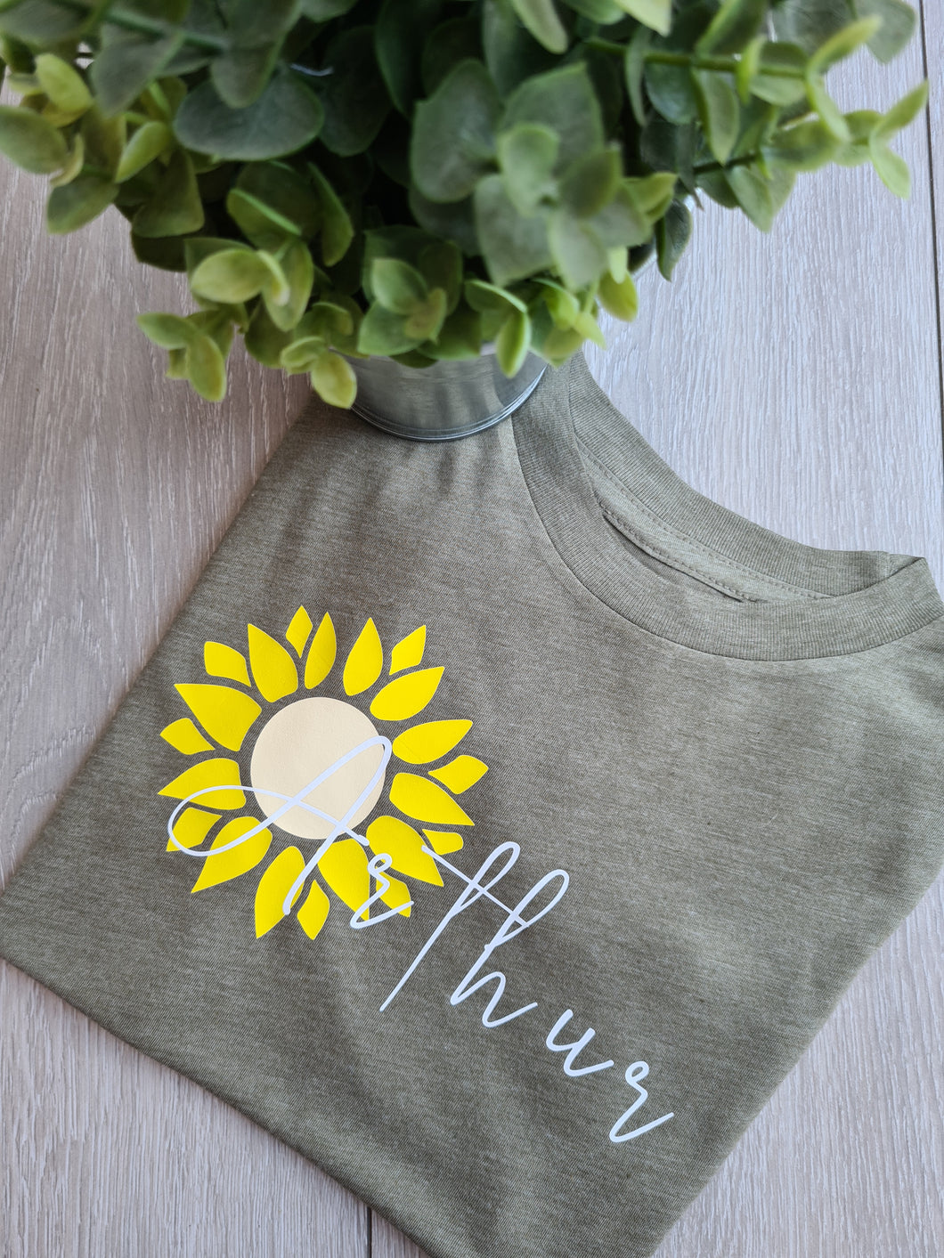 Sunflower and name Child's Tee