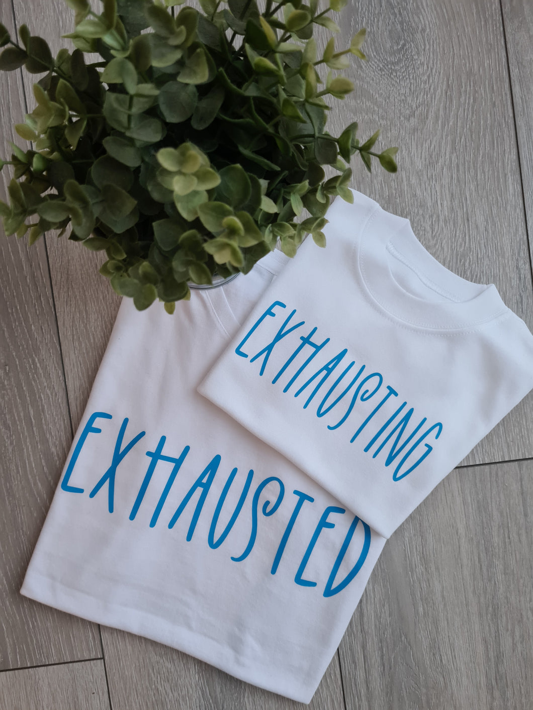 Exhausted/Exhausting Twinning T-shirt Set