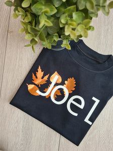Autumn leaf and name Childs Tee
