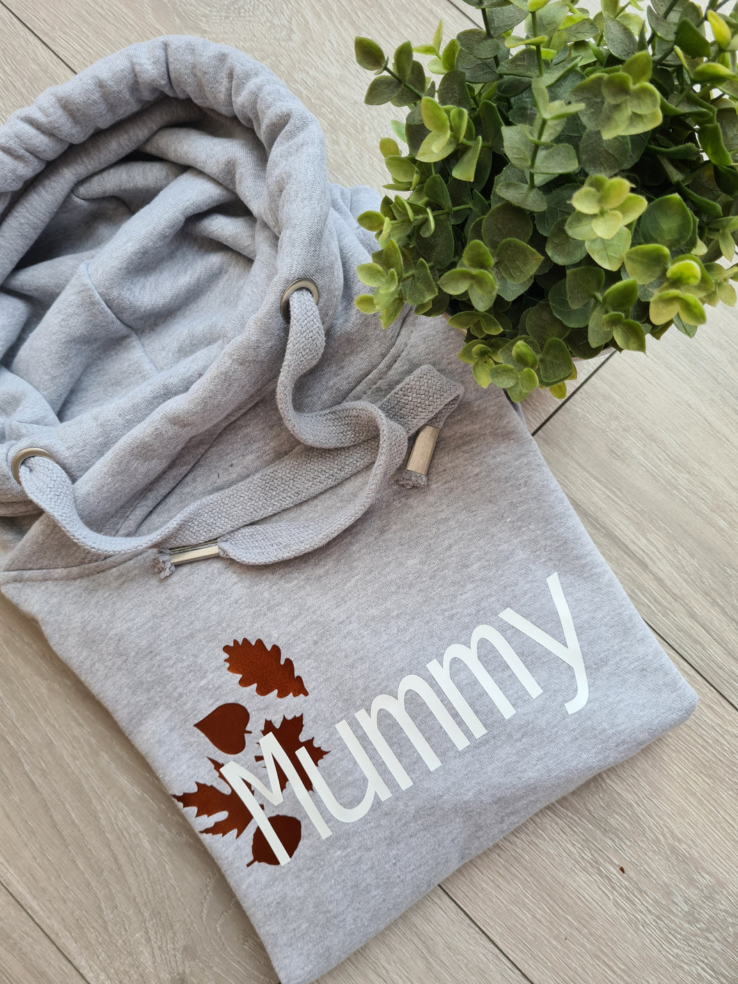 Leaves and name Cross neck hoodie