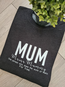 Mum, Mama, Mummy adult Sweatshirts