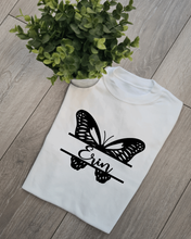 Load image into Gallery viewer, Butterfly Name Adults and Childs Tshirt
