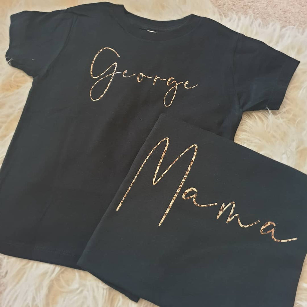 Mama and Name Twinning T-shirt Set