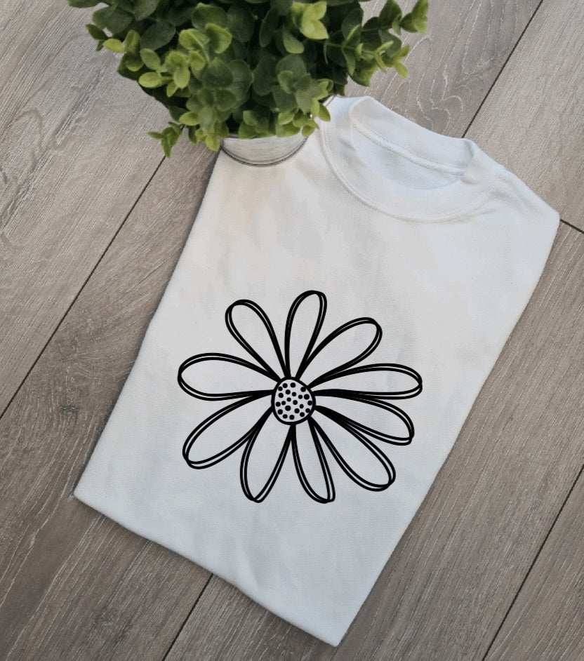 Scribble Flower Adults and Childs Tshirt