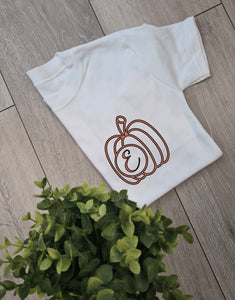 Pumpkin Initial Adults and Childs Tshirt