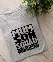 Load image into Gallery viewer, Mum, son squad Adults and Childs Tshirt
